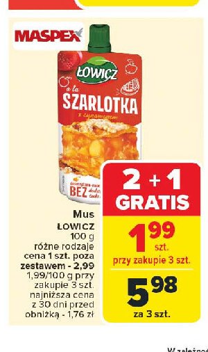 Deser szarlotka Łowicz promocja w Carrefour