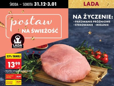 Szynka wieprzowa bez kości Lada Tradycyjna promocja w Biedronka
