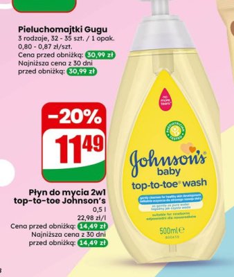 Płyn do mycia 2w1 top-to-toe Johnson's promocja w Dino