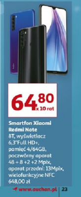Smartfon redmi note 8t czarny Xiaomi promocja