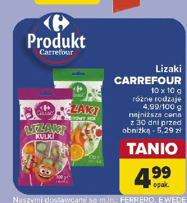 Lizaki kolorowe Carrefour promocja