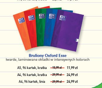 Brulion a4 96 kartek oxford esse linia promocja