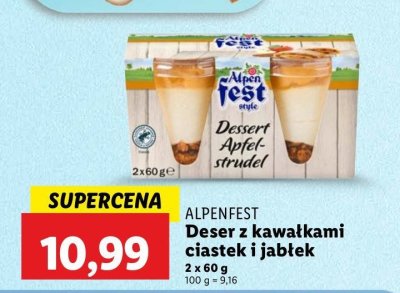 Deser z kawa艂kami ciastek i jab艂ek Alpen fest promocja
