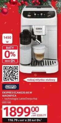 Ekspres DeLonghi ECAM320.60.W Magnifica S promocja w Selgros
