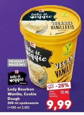 Lody cookie dough K-take it veggie promocja w Kaufland