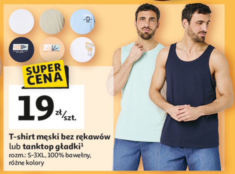 T-shirt męski s-3xl promocja w Auchan
