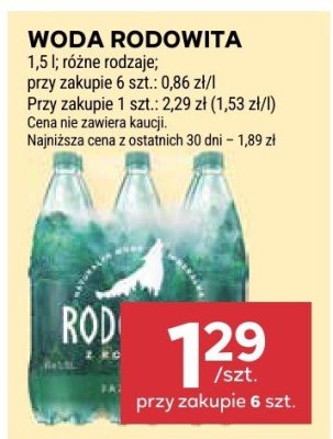 Woda rodowita promocja w Stokrotka