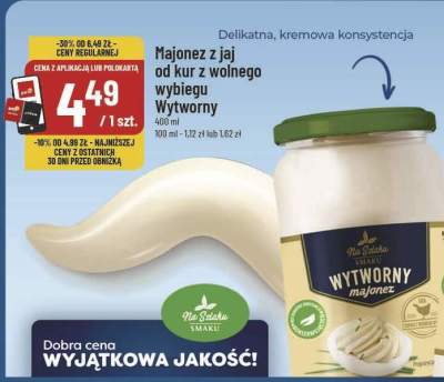 Majonez z jaj od kur z wolnego wybiegu Wytworny promocja w POLOmarket
