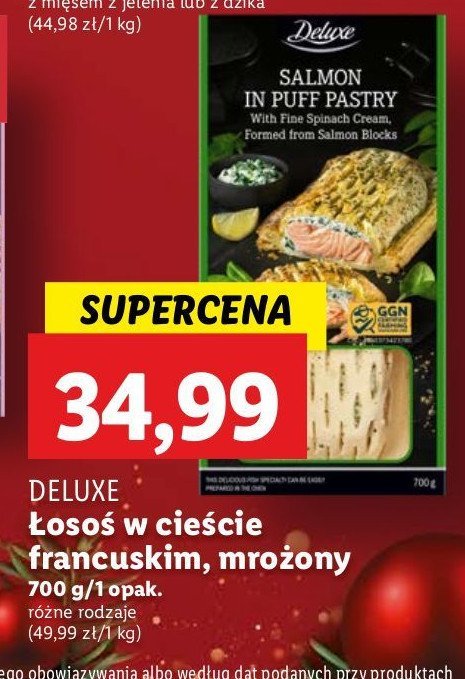 Łosoś w cieście francuskim w sosie szpinakowym Deluxe promocja