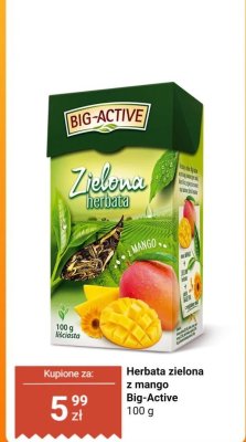 Herbata zielona z mango Big-Active promocja w Biedronka