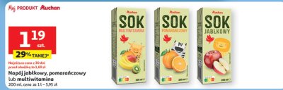 Sok jab艂kowy Auchan r贸偶norodne (logo czerwone) promocja