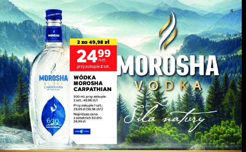 Wódka MOROSHA CARPATHIAN promocja w Stokrotka