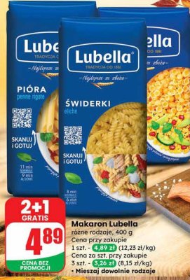 Makaron pióra penne Lubella promocja w Dino