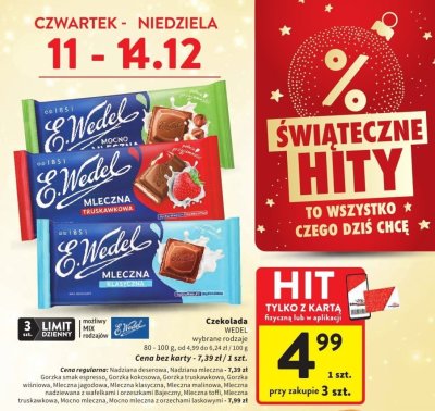 Czekolada WEDEL wybrane rodzaje promocja w Intermarche