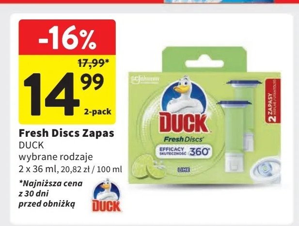 Krążki żelowe lime Duck fresh discs promocja