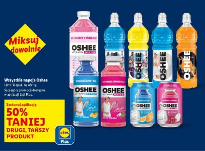 Napój Oshee Vitamin Water różne rodzaje promocja w Lidl
