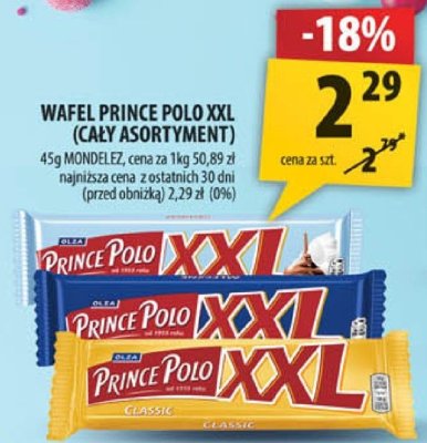 Wafel Prince Polo XXL (cały asortyment) promocja w Arhelan