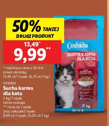Karma dla kota z wołowiną Coshida promocja