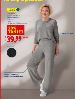 Spodnie dzianinowe lub sweter damski Esmara promocja w Lidl