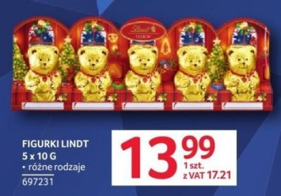 Figurka czekoladowa Lindt 5 x 10 g różne rodzaje promocja w Selgros
