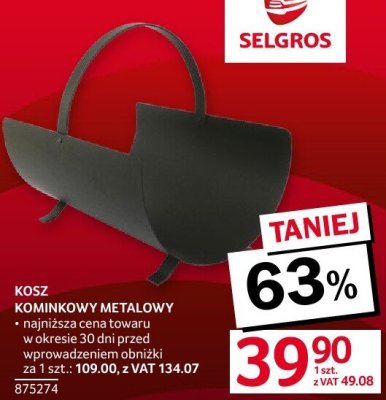 Kosz kominkowy metalowy promocja w Selgros