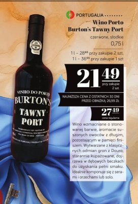 Wino Porto Burton's Tawny Port czerwone, słodkie promocja w POLOmarket