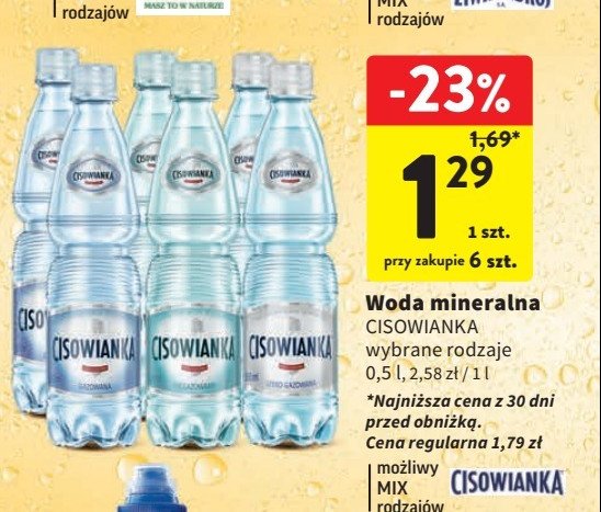Woda niegazowana Cisowianka promocja w Intermarche