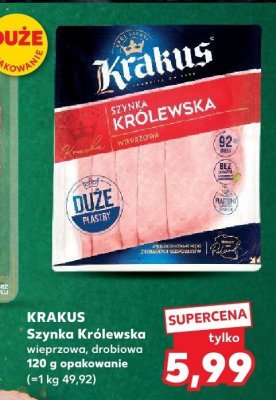 Szynka Królewska wieprzowa drobiowa KRAKUS promocja w Kaufland