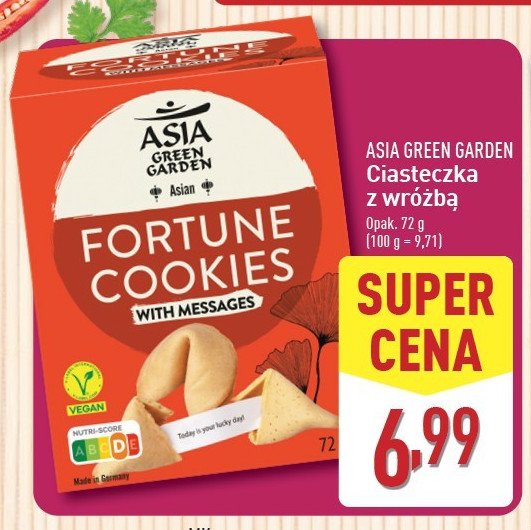 Ciasteczka z wróżbą Asia green garden promocja w Aldi