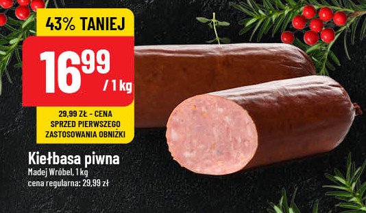 Kiełbasa piwna Madej & wróbel promocja