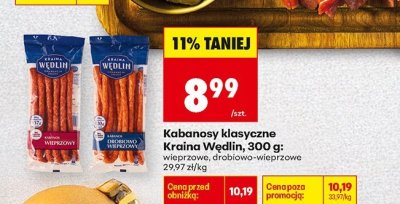 Kabanosy klasyczne drobiowo-wieprzowe promocja w Biedronka