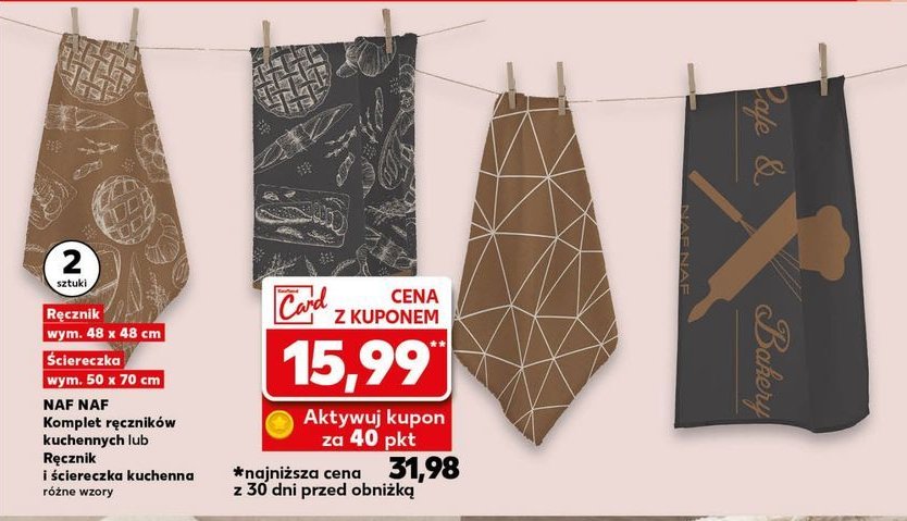 Ręcznik i ściereczka kuchenna NAFNAF promocja w Kaufland