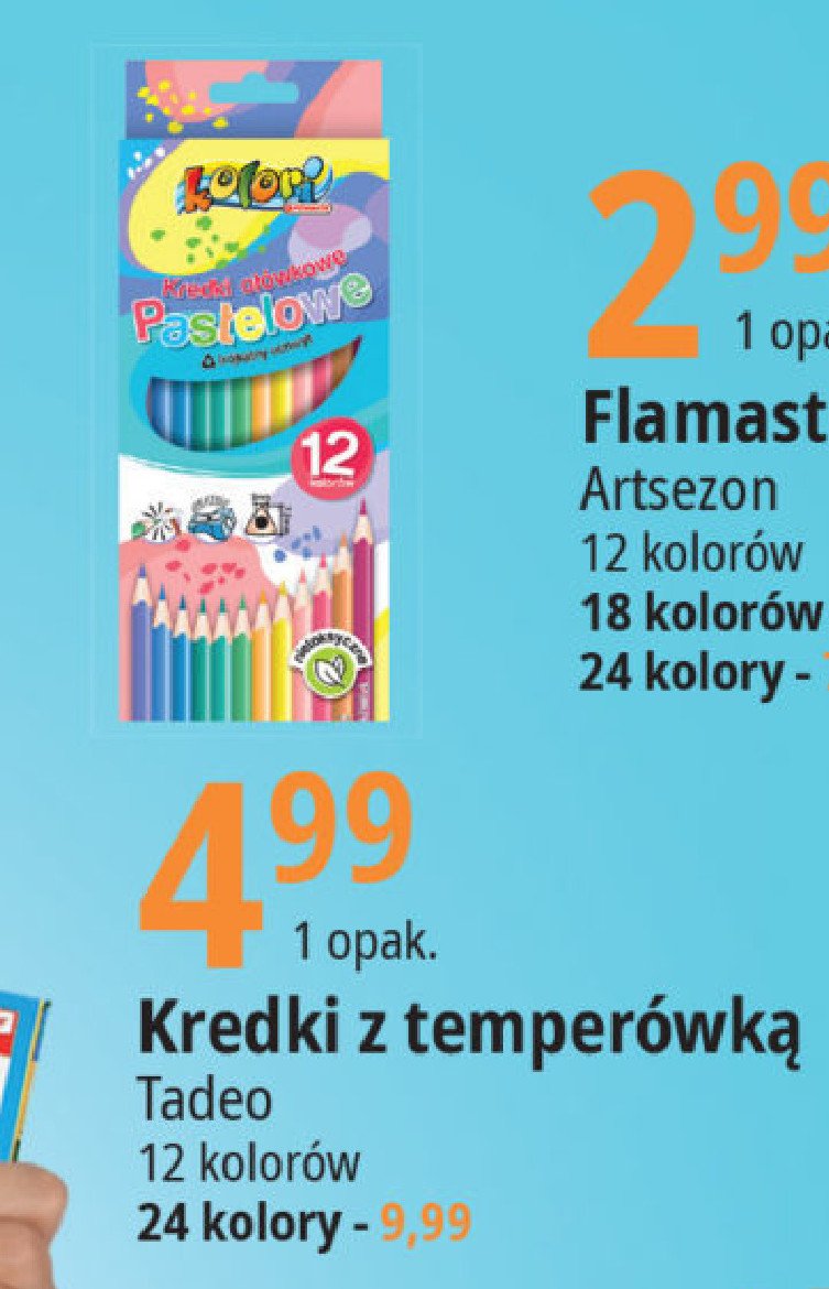 Kredki o艂贸wkowe + temper贸wka KOLORI promocja