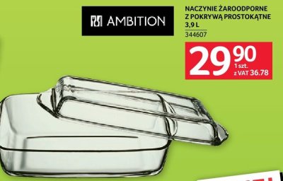 Naczynie żaroodporne AMBITION NACZYNIE ŻAROODPORNE Z POKRYWĄ PROSTOKĄTNE 3,9 L promocja w Selgros
