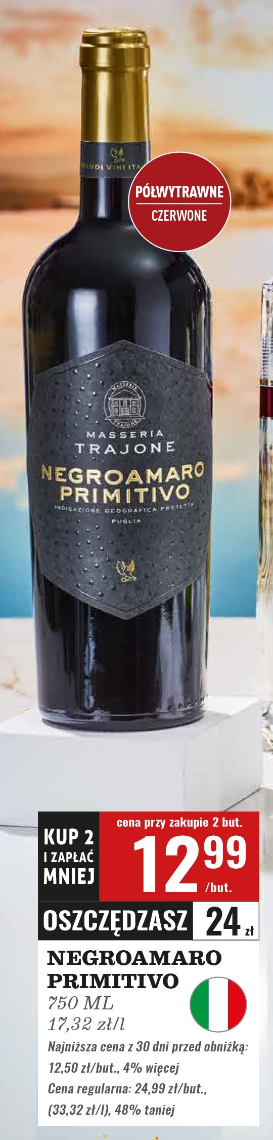 Wino Negroamaro primitivo promocja w Biedronka