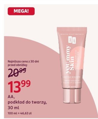 Podkład do twarzy AA, 30 ml promocja w Rossmann
