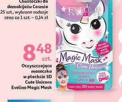 Matująca maska w płacie 3d unicorn Eveline magic mask promocja