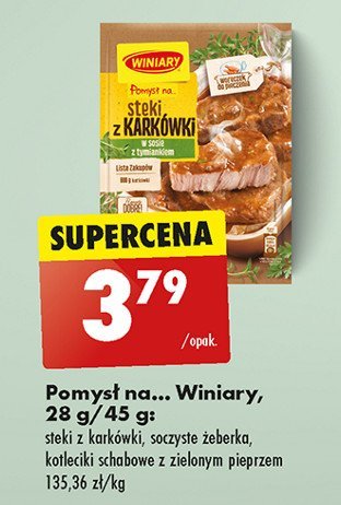 Steki z karkówki w sosie z tymiankiem Winiary pomysł na ... promocja