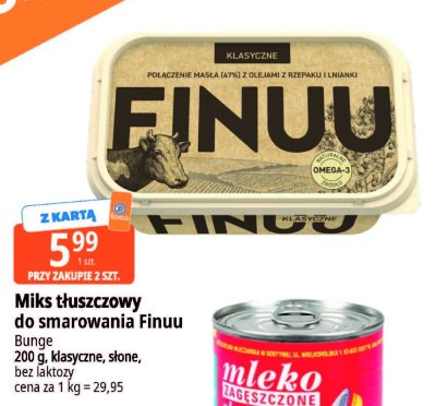 Masło Finuu klasyczne połączone masło z olejami z rzepaku i lnianki 67% promocja w Leclerc