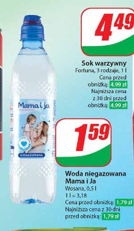 Woda niegazowana Mama i ja promocja w Dino