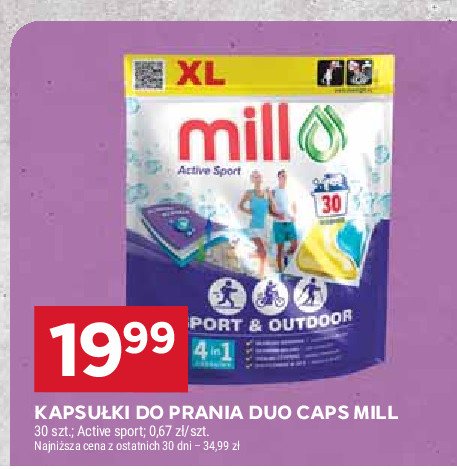 Kapsułki do prania active sport MILL promocja w Stokrotka