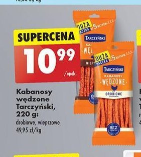 Kabanosy wędzone wieprzowe Tarczyński promocja w Biedronka