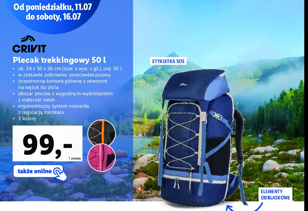 Plecak trekkingowy 50 l Crivit promocje