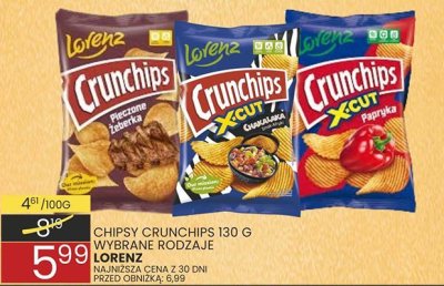 Chipsy crunchips 130 g wybrane rodzaje promocja w Wafelek