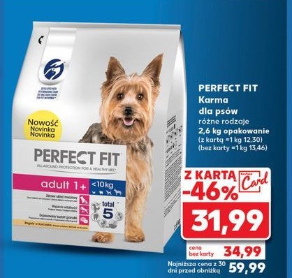 Karma dla psa adult 1+ <10 kg bogata w kurczaka Perfect fit promocja