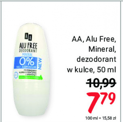 Dezodorant mineral Aa alu free promocja