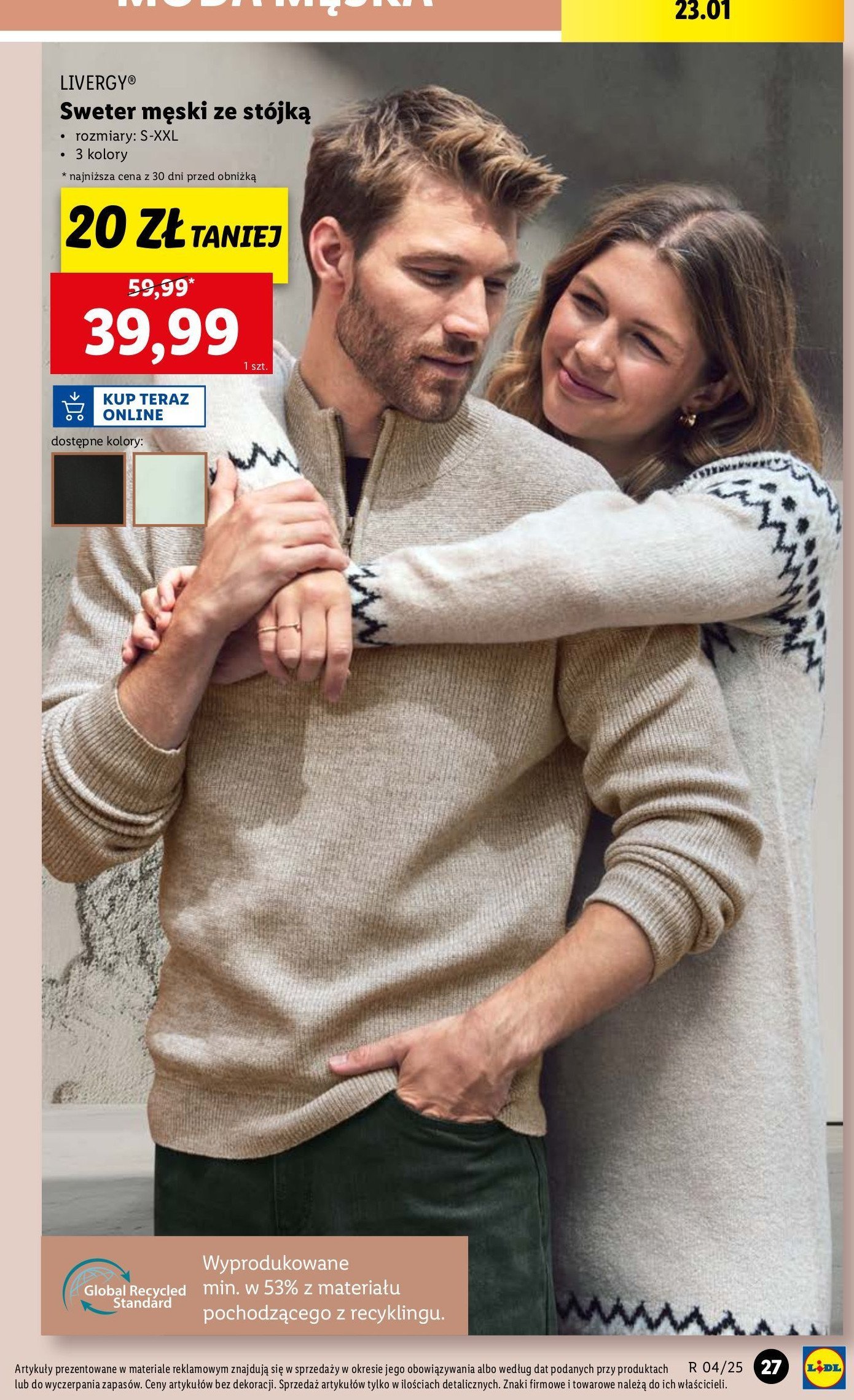 Sweter męski Livergy promocja