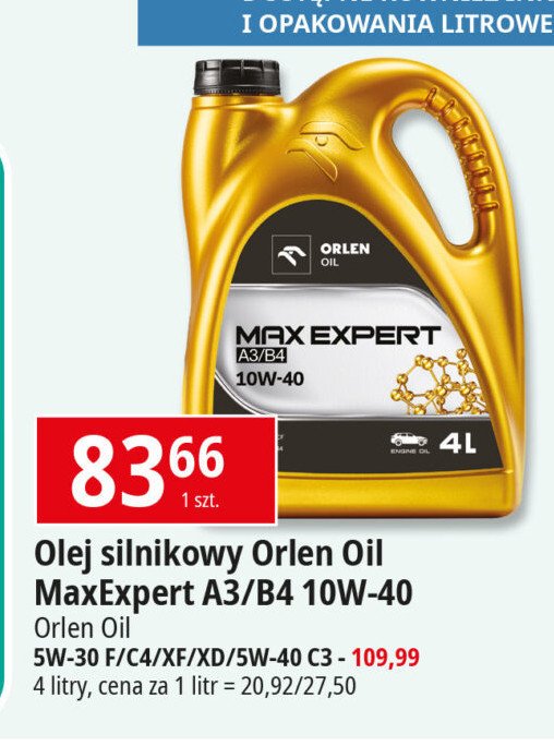 Olej silnikowy max expert 5w-40 c3 Orlen oil promocja