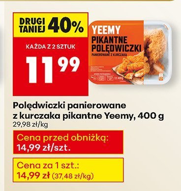 Polędwiczki panierowane z kurczaka pikantne Yeemy, 400 g promocja w Biedronka