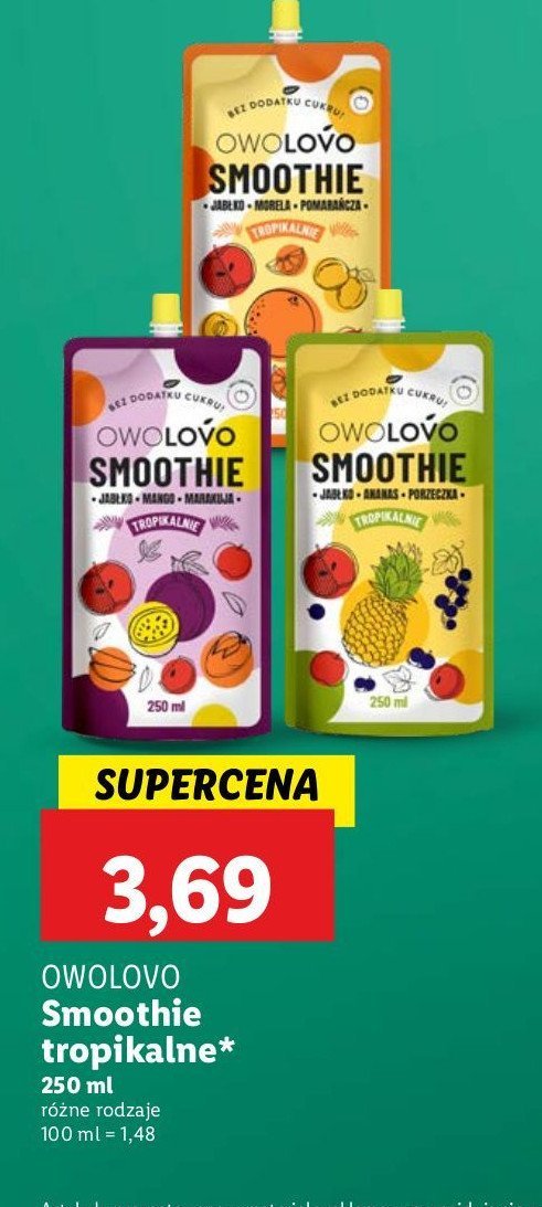Smoothie jab艂ko-mango-marakuja Owolovo promocja
